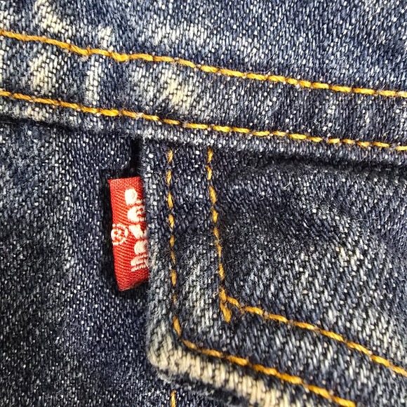 VTG 80s LEVI'S 71411 0816 Buffalo Plaid Lined Denim 48L Trucker Jacket USA - Picture 5 of 16